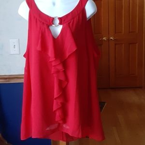A. BYER DRESSY RED SLEEVELESS TOP 2X
